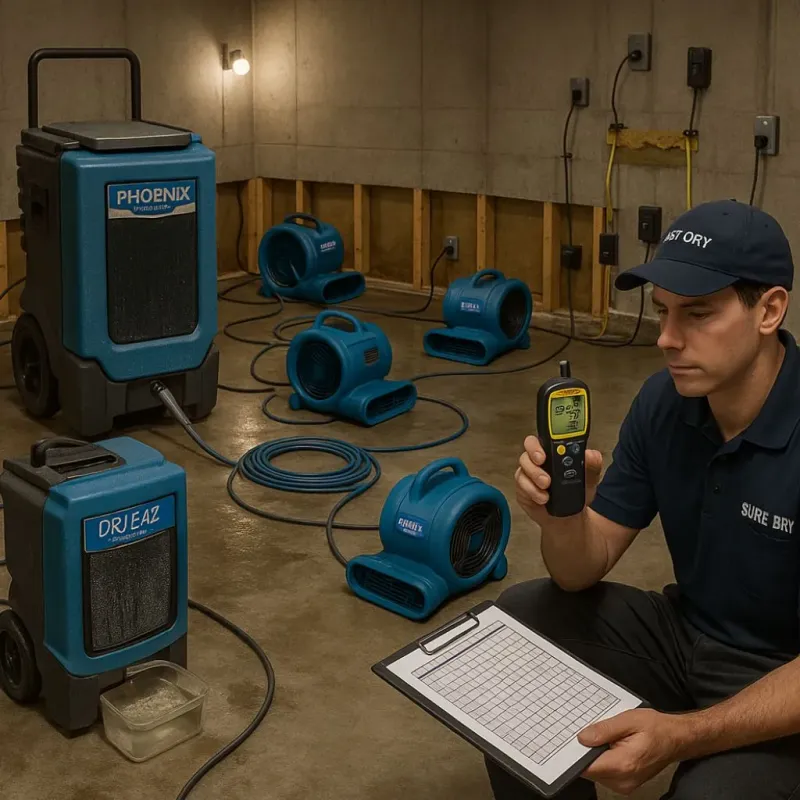 Structural Drying and Dehumidification process in Pleasant Hill, NC